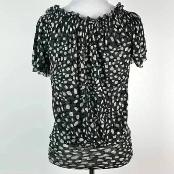 Express top XS polkadot ruched waist lightweight - Picture 1 of 8